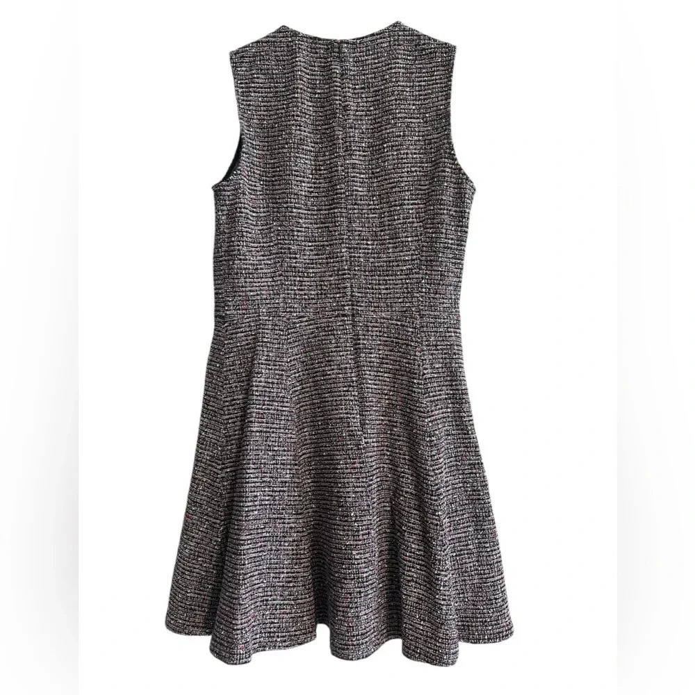 Theory Navy & Red Fit & Flare Sleeveless Tweed Dress - Picture 8 of 12
